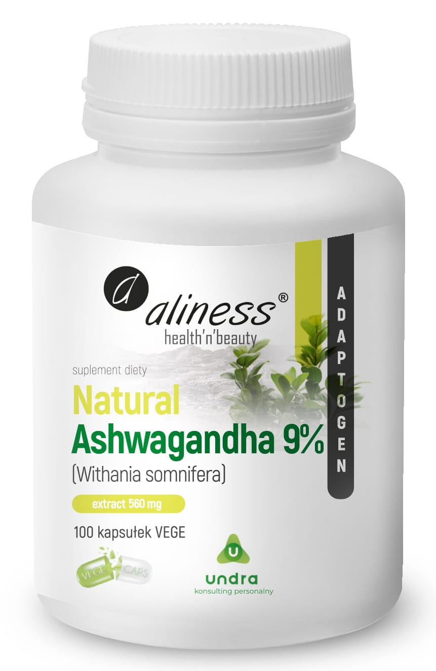 Natural Ashwaganda 570 mg 9% x 100 Vege caps. – Aliness